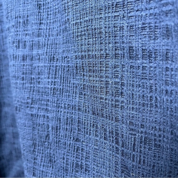 Anthropologie Current‎ Air Women Top XS Blue Textured Delilah Puff Sleeve Crew - Picture 8 of 10